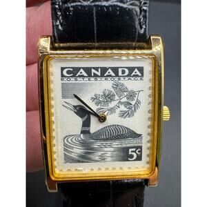 Limited Edition Canada Post Collector's Watch 5cent Loon Stamp Wristwatch